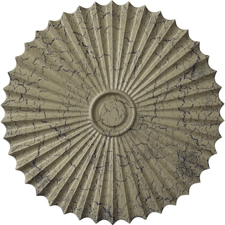 Ekena Millwork Shakuras Ceiling Medallion (For Canopies up to 5 3/4"), 33 7/8"OD x 2"P, Castle Stone Crackle CM34SHCSC